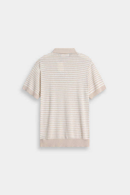 Knitted Striped Polo Shirt