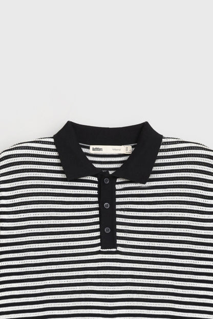 Knitted Striped Polo Shirt