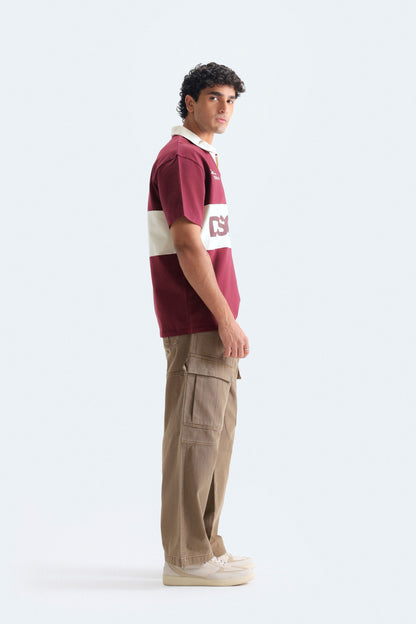 Slogan Print Polo Shirt