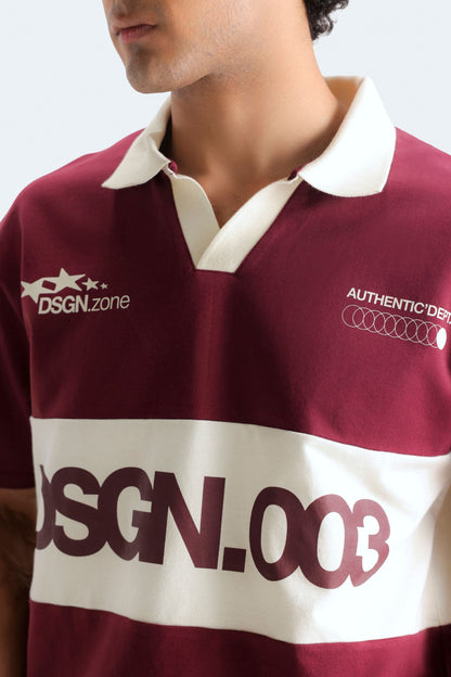 Slogan Print Polo Shirt