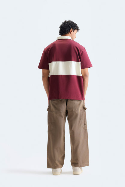 Slogan Print Polo Shirt