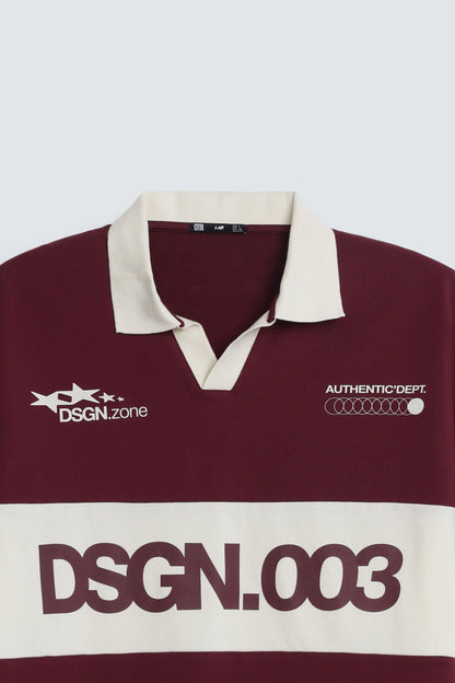 Slogan Print Polo Shirt