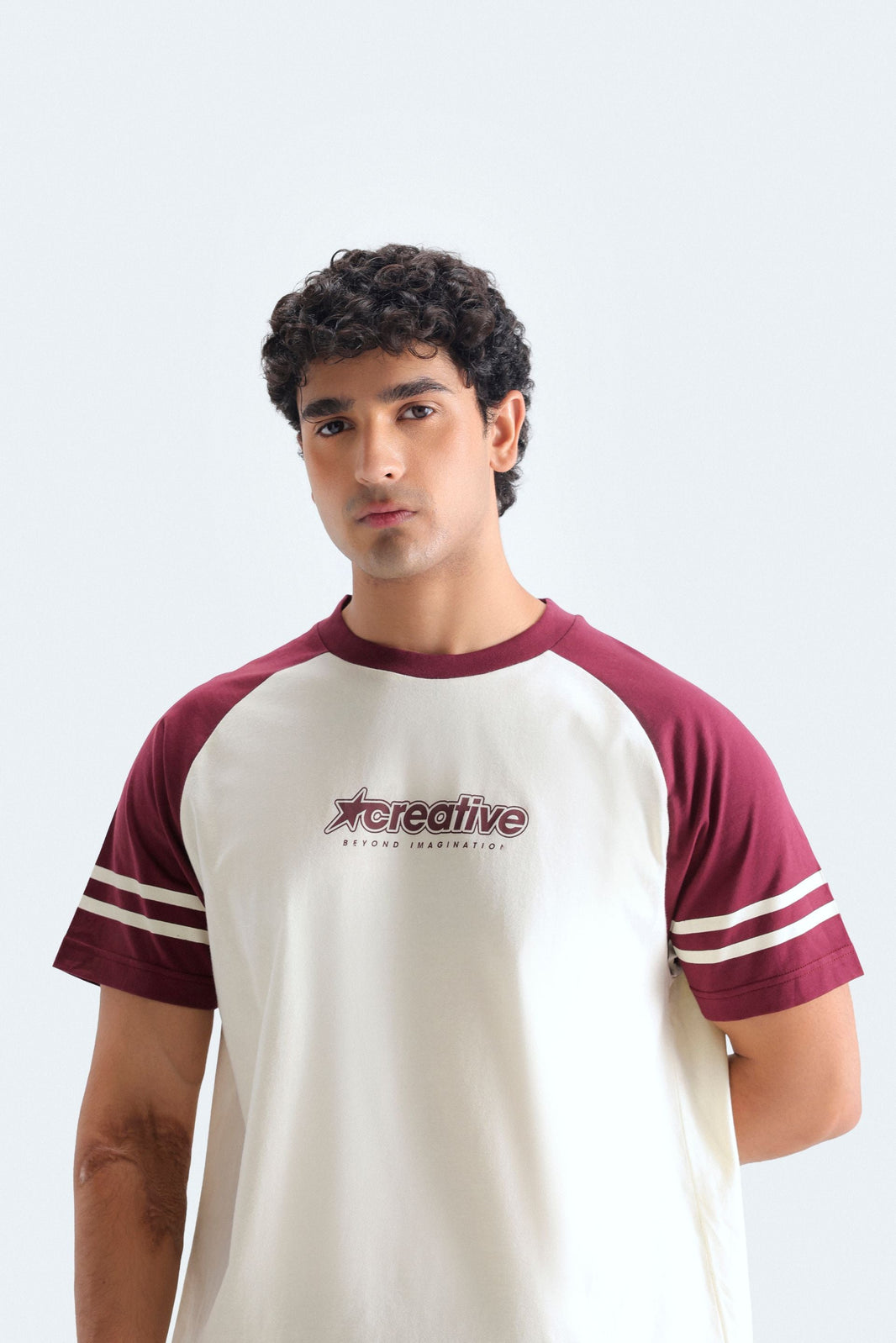 Color Block Slogan Print T-Shirt