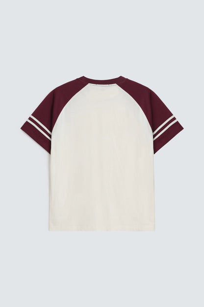 Color Block Slogan Print T-Shirt