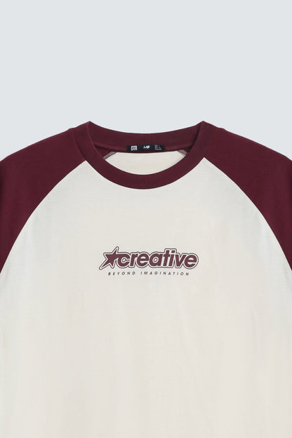 Color Block Slogan Print T-Shirt